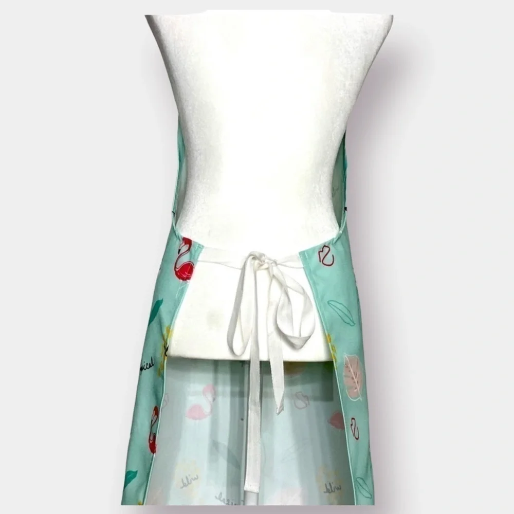 NEW Flamingo Teal Yellow Apron with Pocket